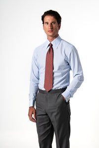 Wide Stripes Light Blue Business Shirt