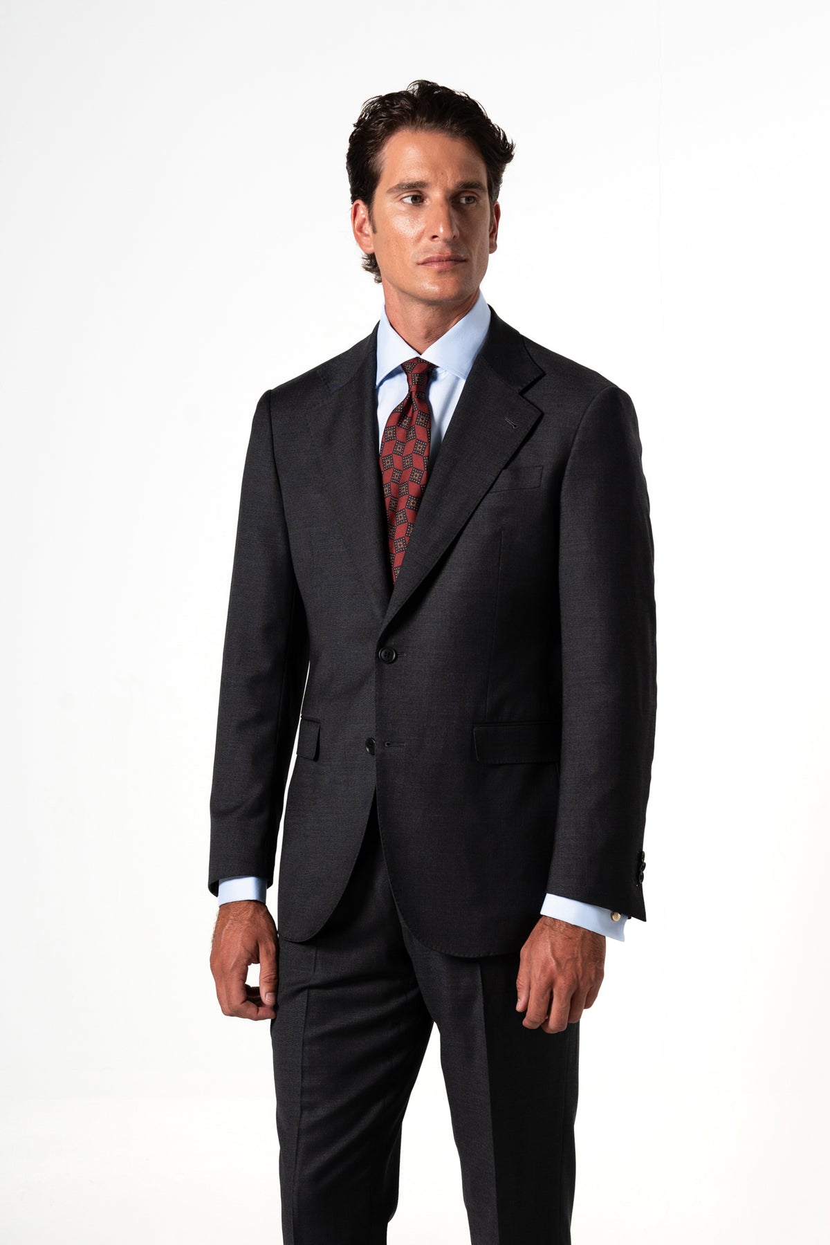 Fil a fil Stone Gray Wool Suit