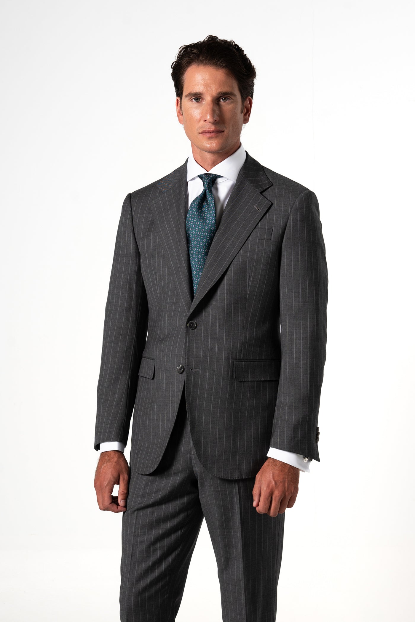 Fil a fil Stone Gray Wool Suit