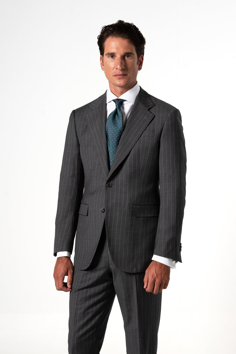 Fil a fil Stone Gray Wool Suit
