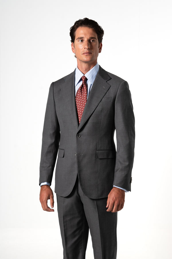 Fil a fil Stone Gray Wool Suit