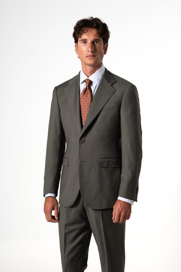 Fil a fil Stone Gray Wool Suit