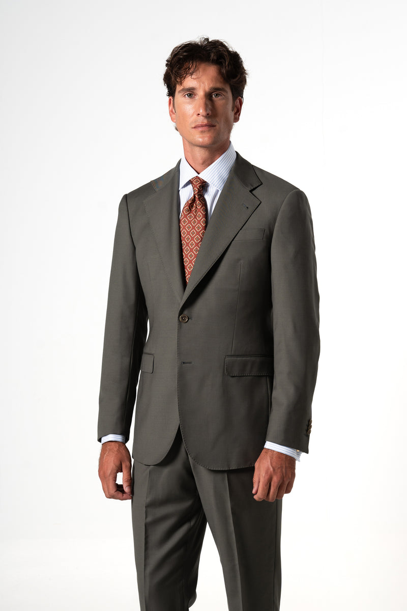 Fil a fil Stone Gray Wool Suit