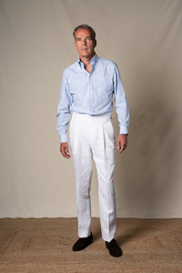 Light Blue Stripes Sport Cotton Casual Shirt — look completo BUND, Costa Vice Spring Summer 26