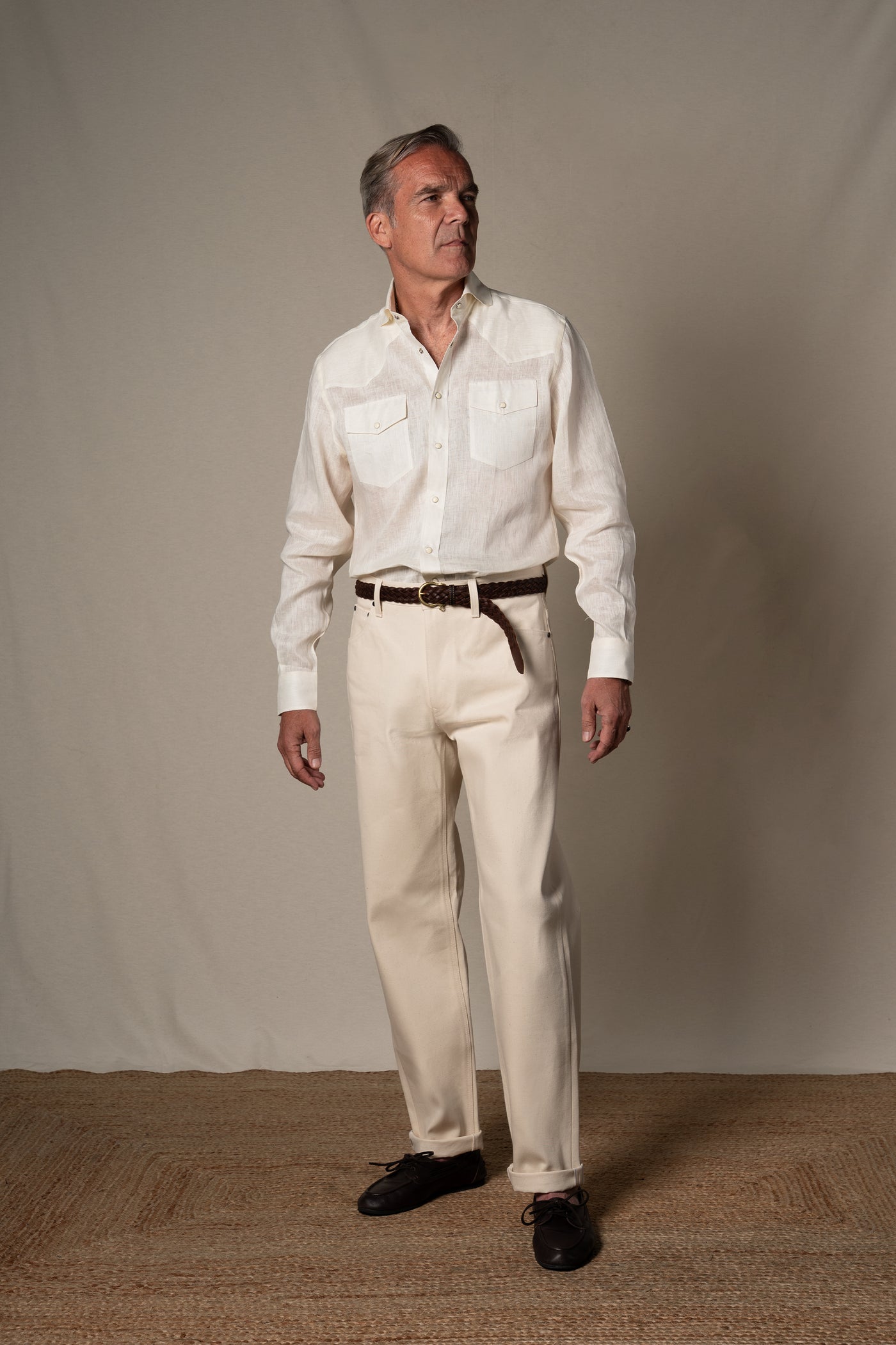 Off White Western Linen Casual Shirt — look completo BUND, Costa Vice Spring Summer 26