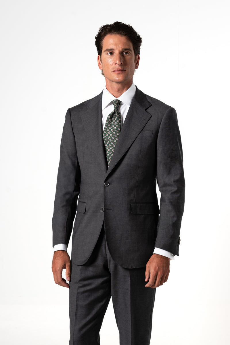 Fil a fil Stone Gray Wool Suit