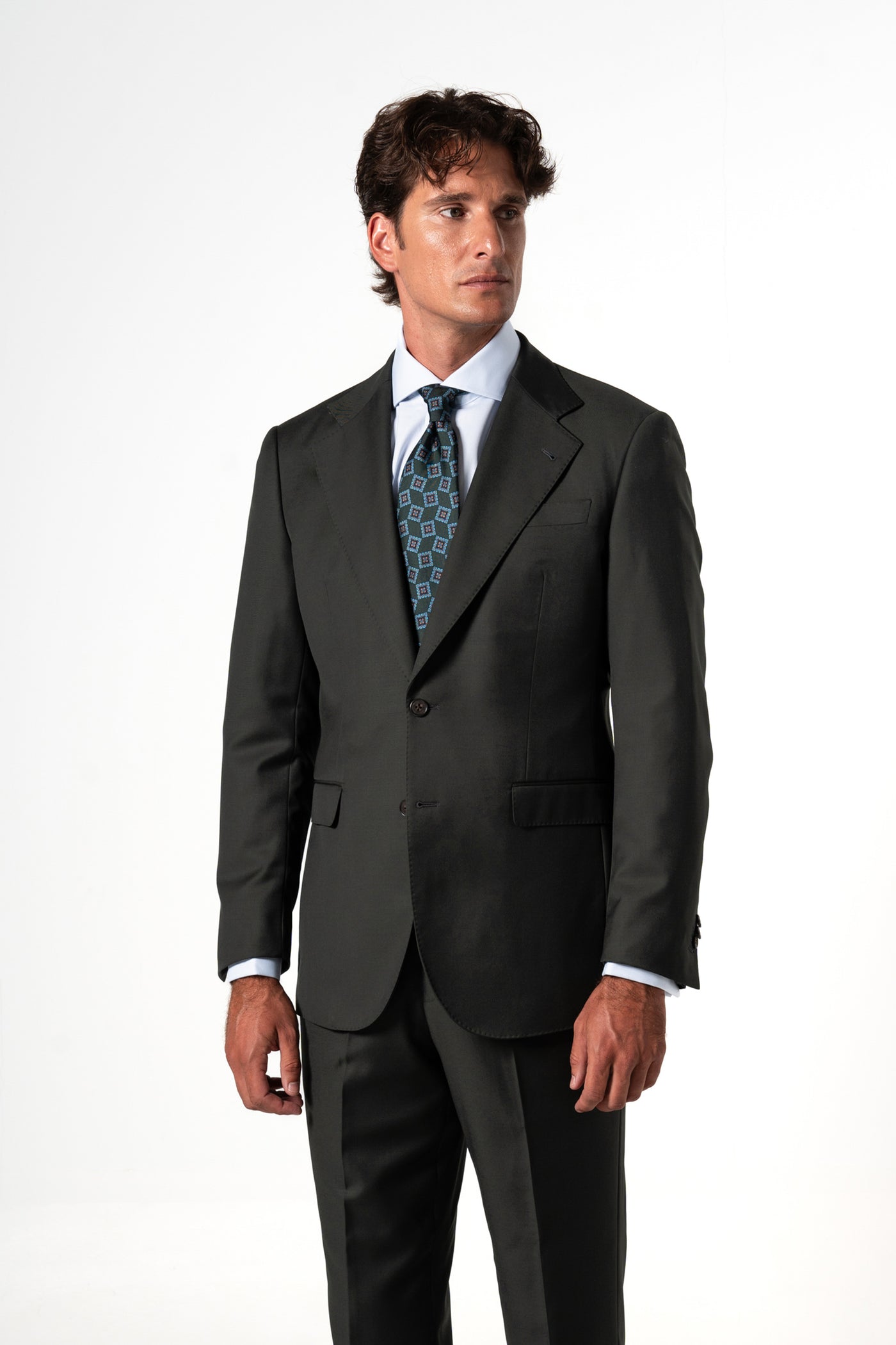 Fil a fil Stone Gray Wool Suit