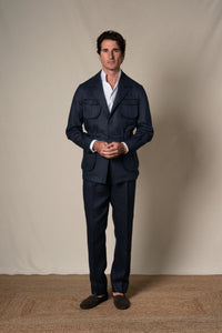 Dark Navy Plain Linen Sahariana — look completo BUND, Costa Vice Spring Summer 26