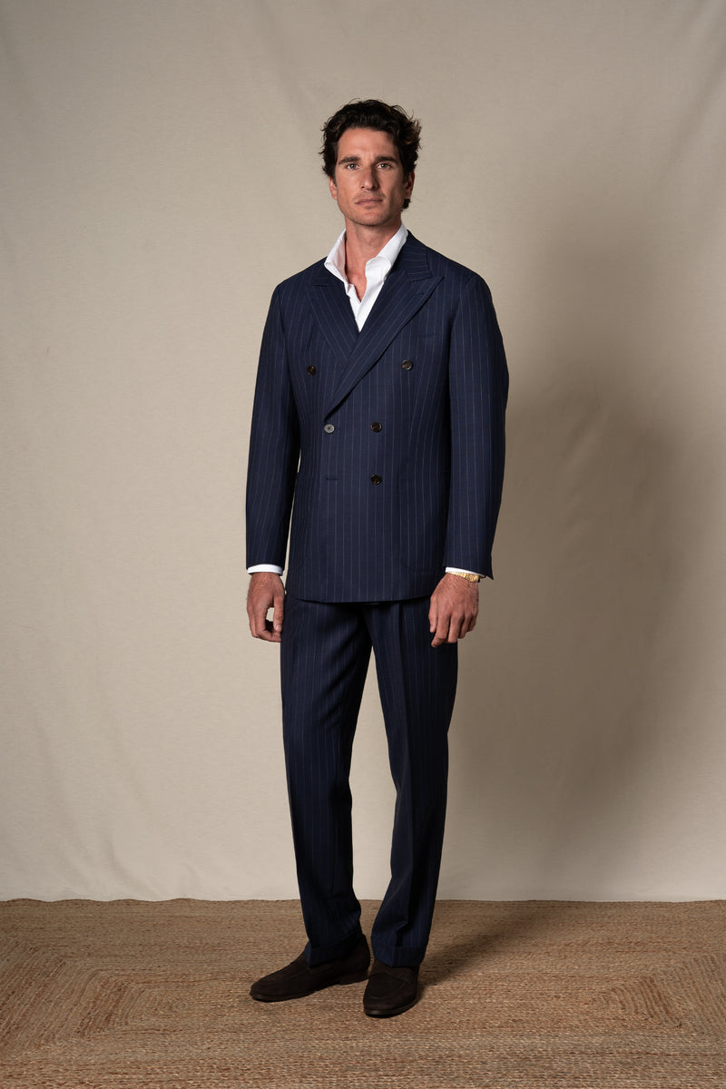 Navy Stripes Suit — sastreria a medida BUND, lookbook Costa Vice Spring Summer 26