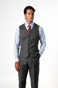 Plain Wool Light Grey Tailoring Vest Single