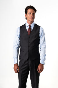 Plain Wool Dark Grey Tailoring Vest Single