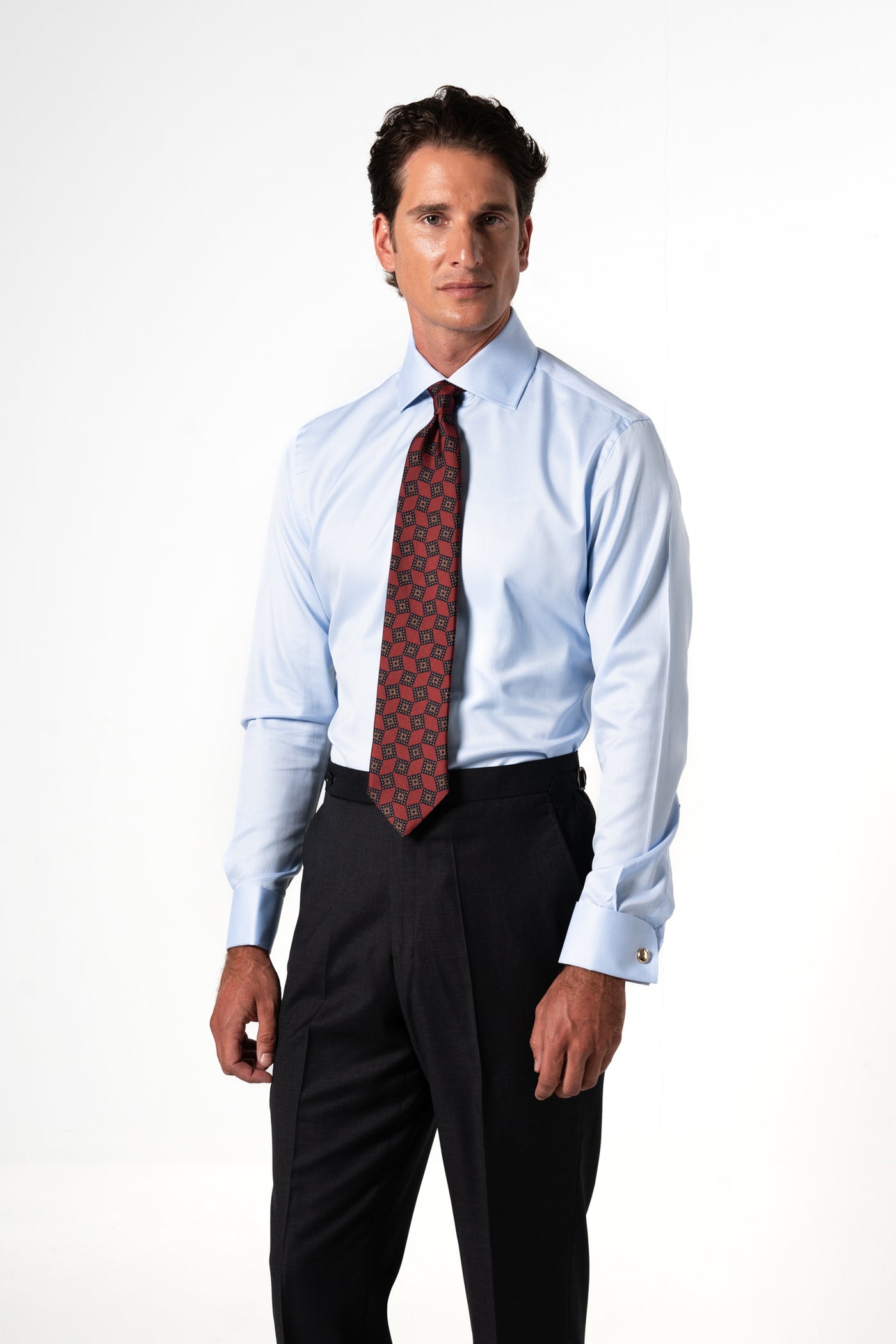 Herringbone Light Blue Business Shirt