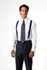 Plain Wool Dark Navy Tailoring Pants
