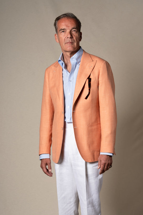 Orange Herringbone Tailoring Jacket