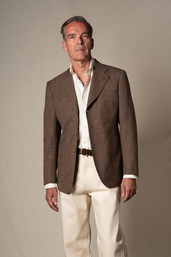 Brown Hopsack Tailoring Jacket
