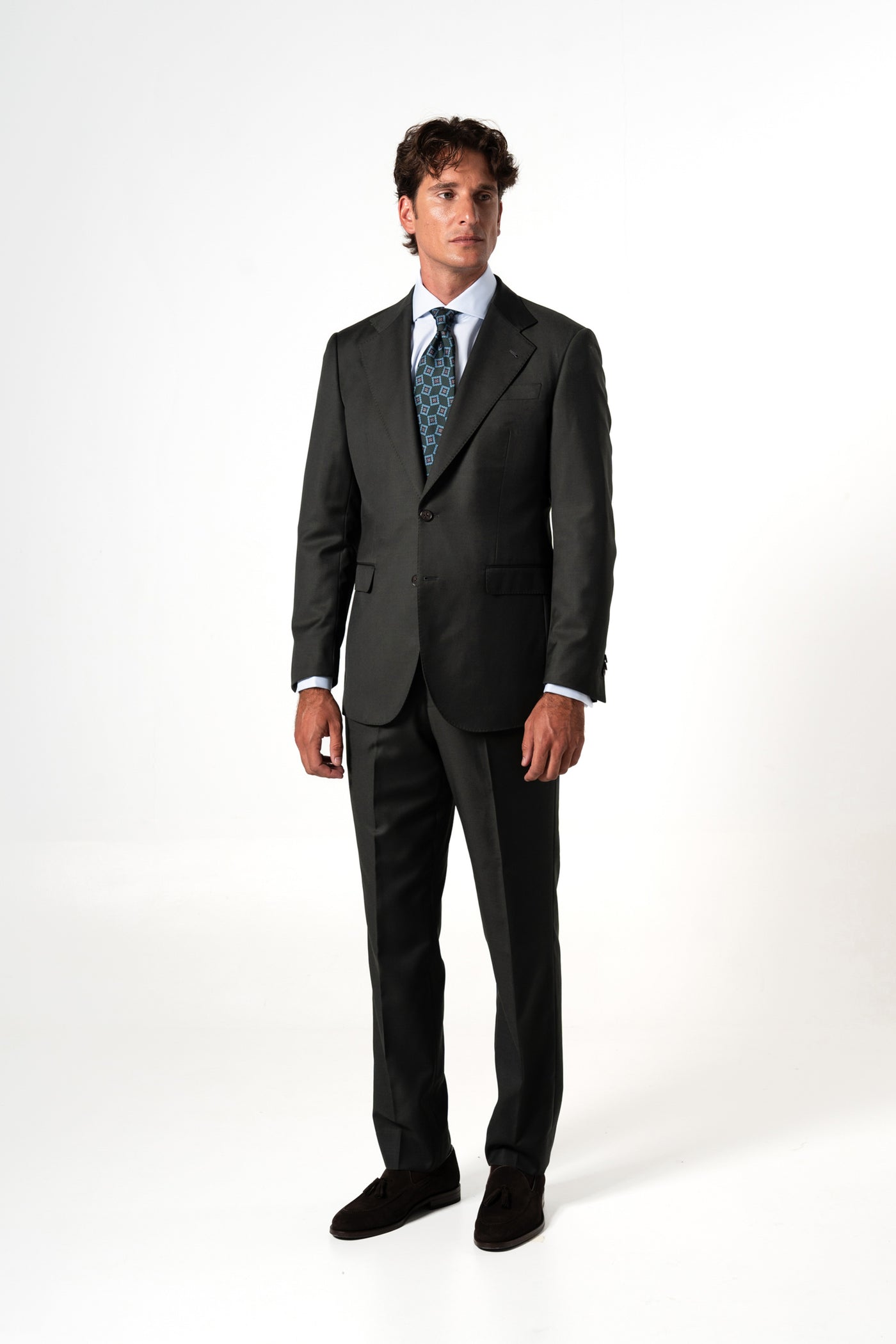 Fil a fil Stone Gray Wool Suit