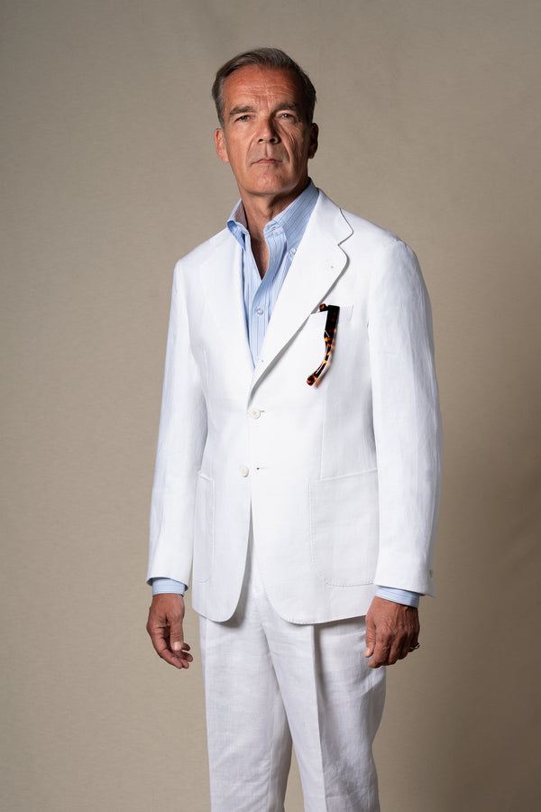White Plain Linen Tailoring Jacket