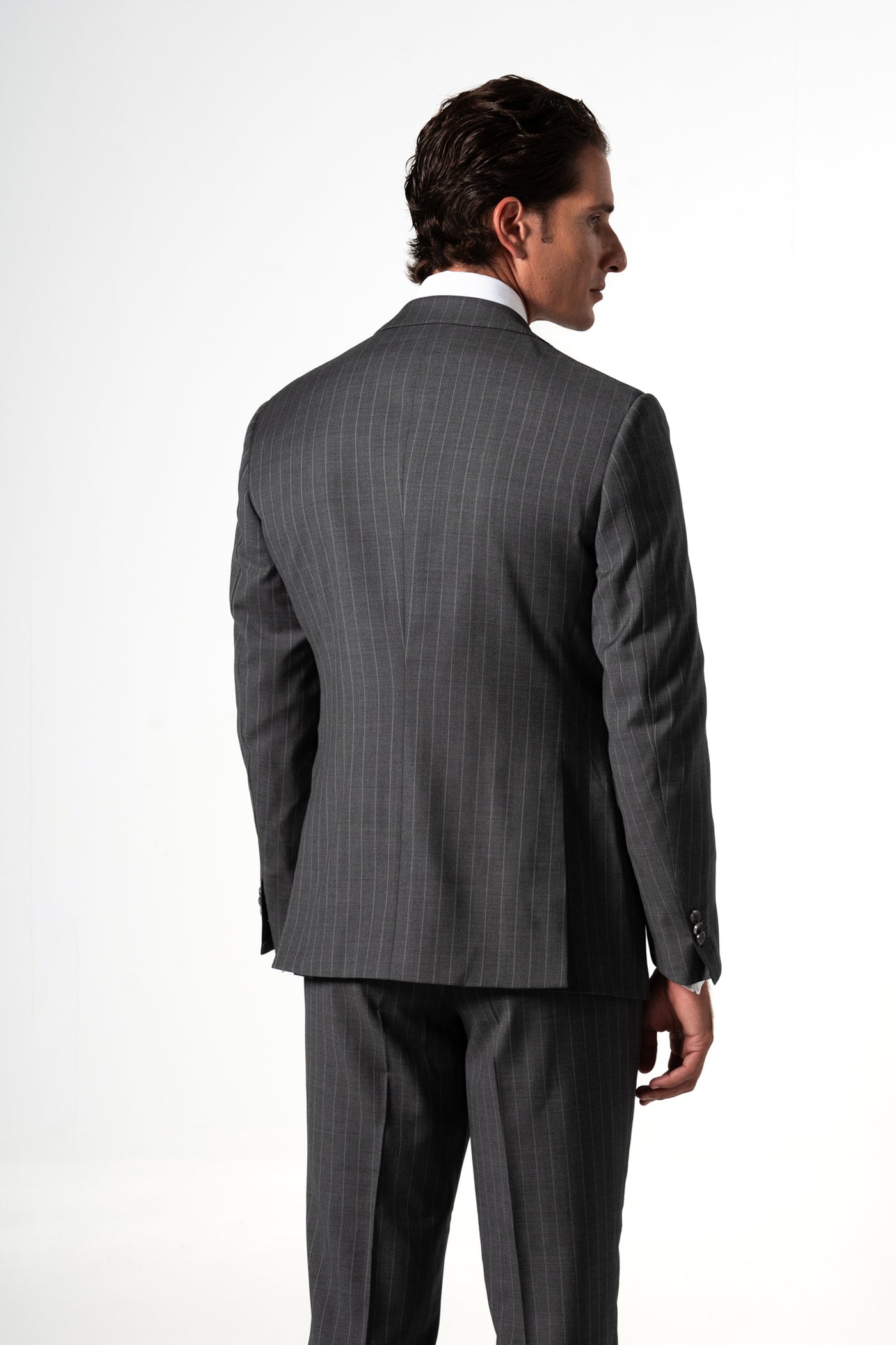 Fil a fil Stone Gray Wool Suit