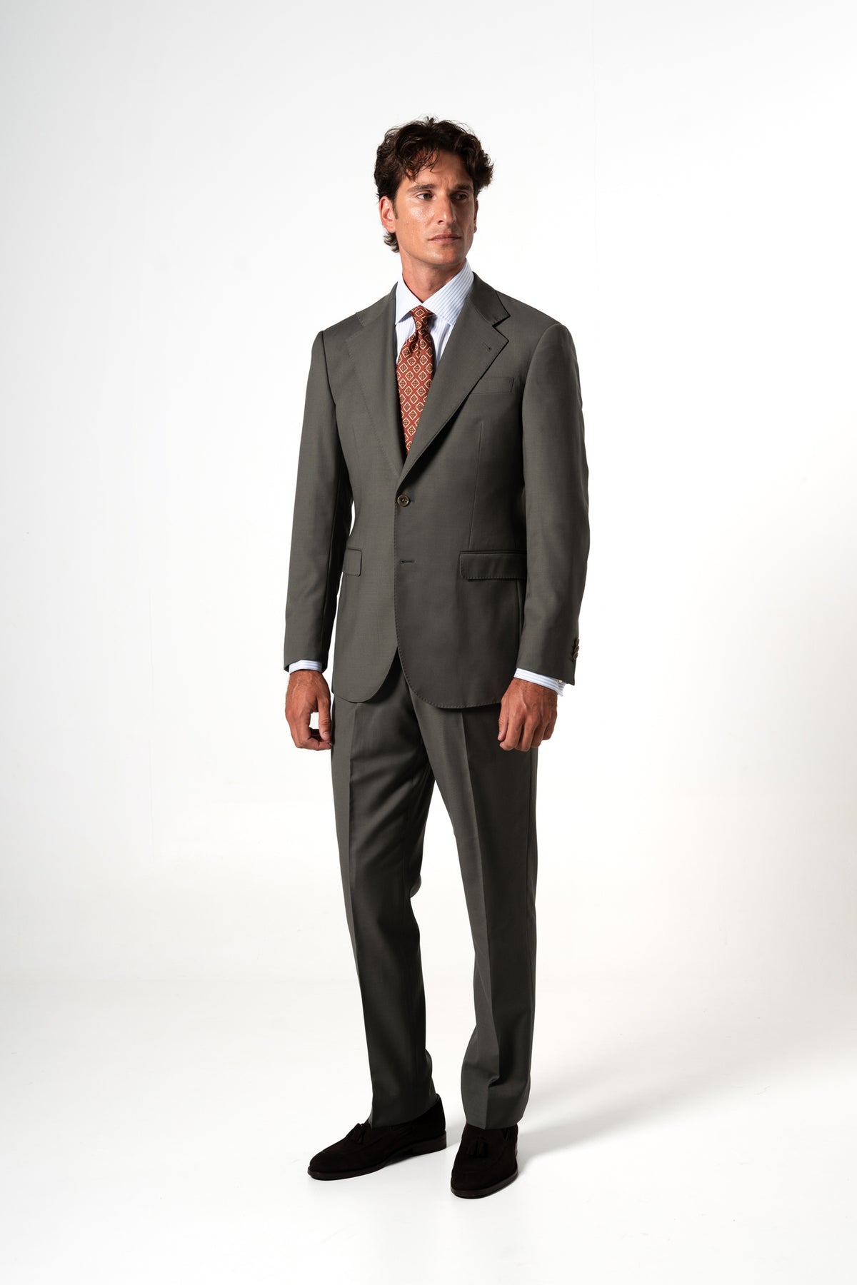 Fil a fil Stone Gray Wool Suit