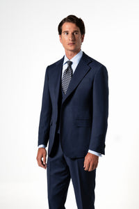 Wales Wool Navy Blue Tailoring Vest Double