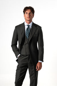 Plain Wool Dark Green Tailoring Vest Double