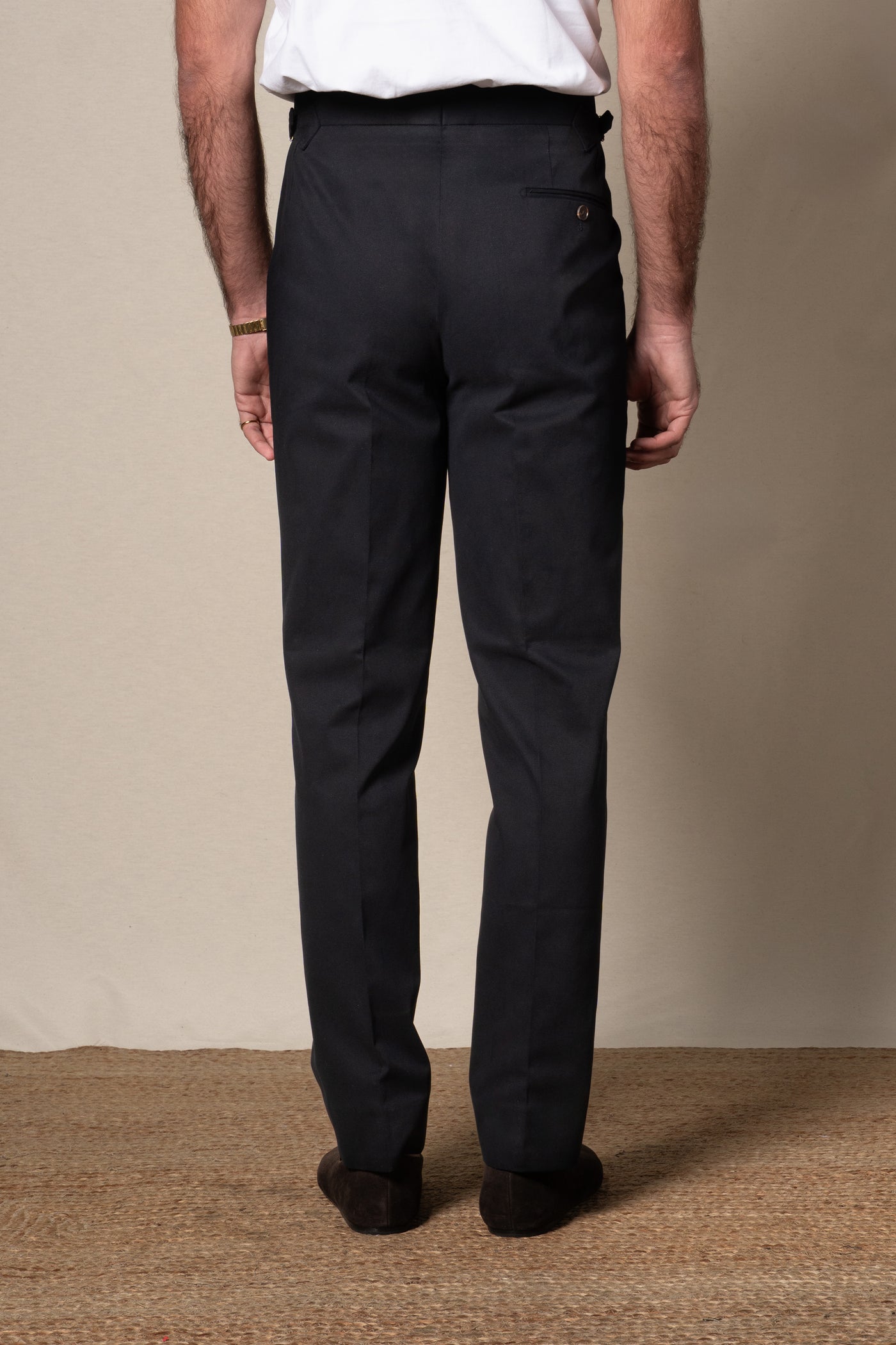 Dark Navy Plain Cotton Tailoring Pants