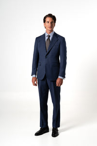 Plain Wool Navy Blue Tailoring Pants