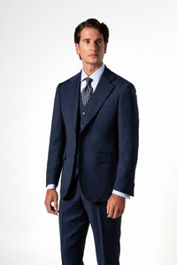 Wales Wool Navy Blue Tailoring Vest Single