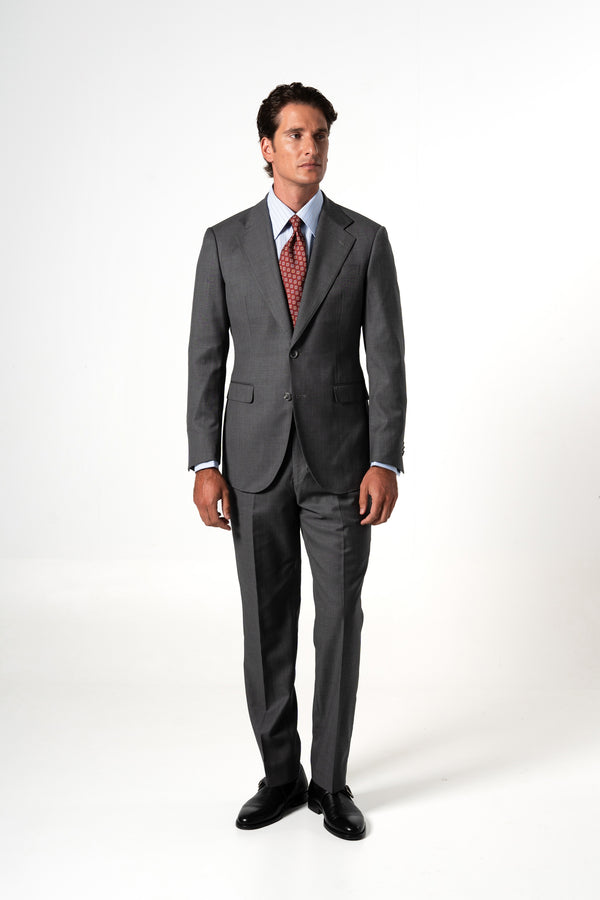 Fil a fil Stone Gray Wool Suit