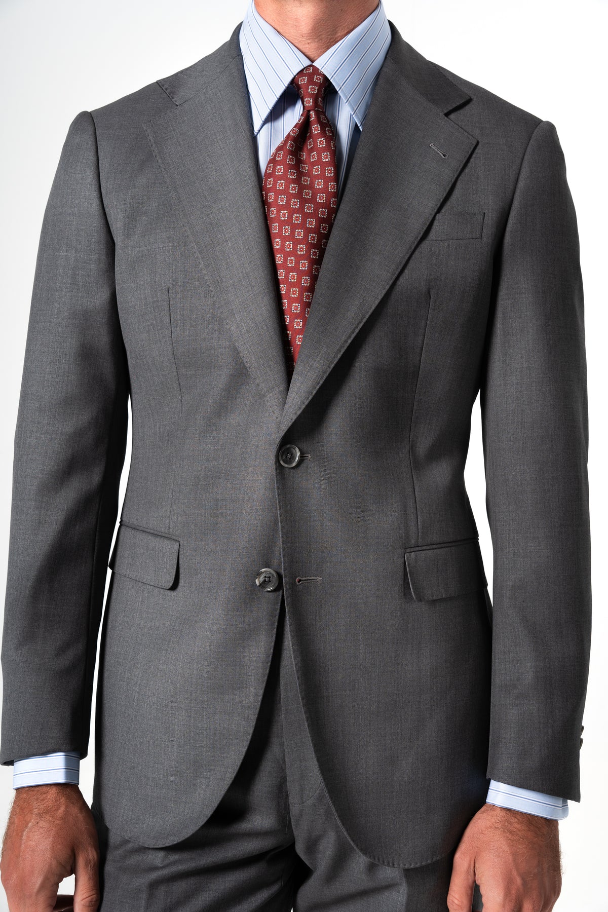 Fil a fil Stone Gray Wool Suit