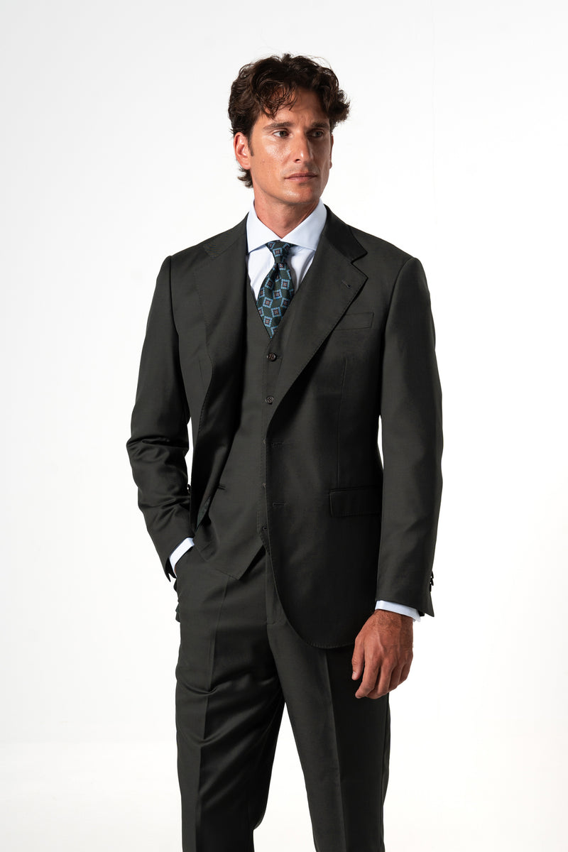 Fil a fil Stone Gray Wool Suit