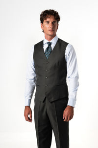 Fil a fil Stone Gray Wool Suit