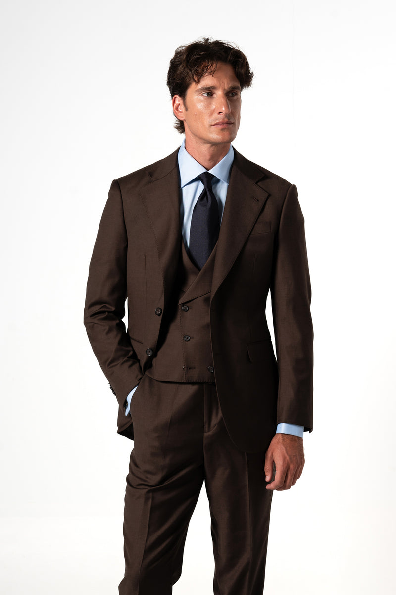 Fil a fil Stone Gray Wool Suit