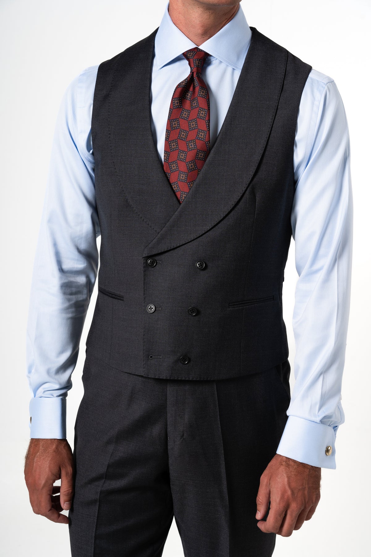Fil a fil Stone Gray Wool Suit
