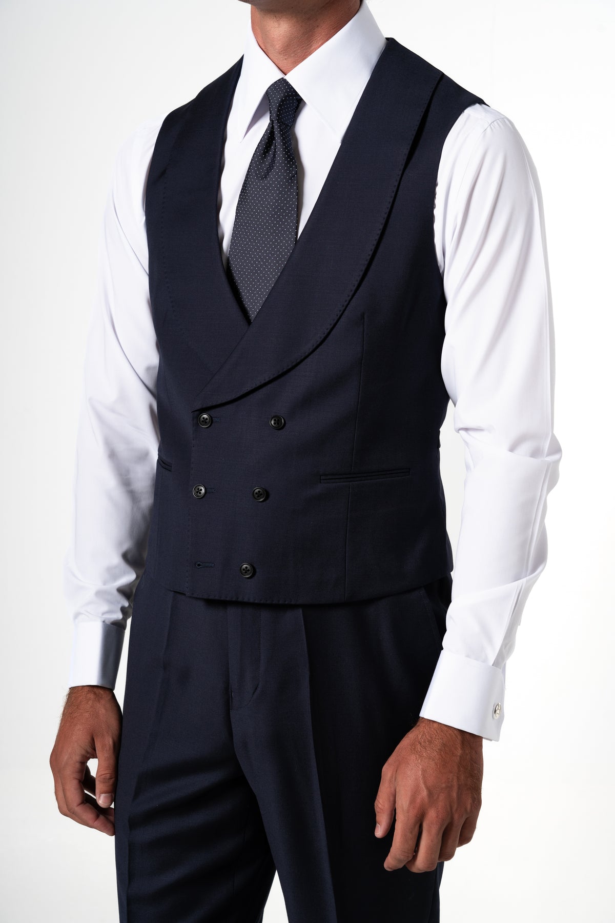Plain Wool Navy 3-Piece Suit