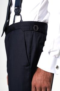 Plain Wool Navy 3-Piece Suit