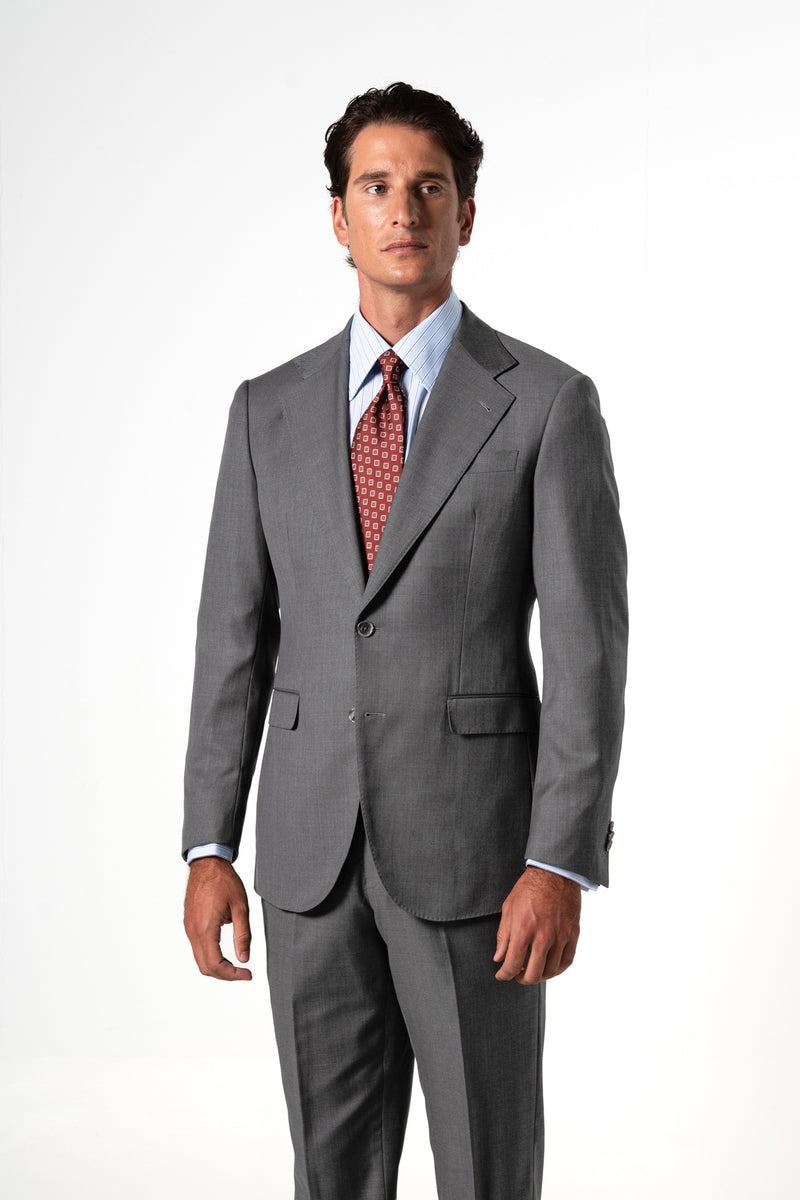 Fil a fil Stone Gray Wool Suit