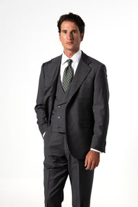 Fil a fil Stone Gray Wool Suit