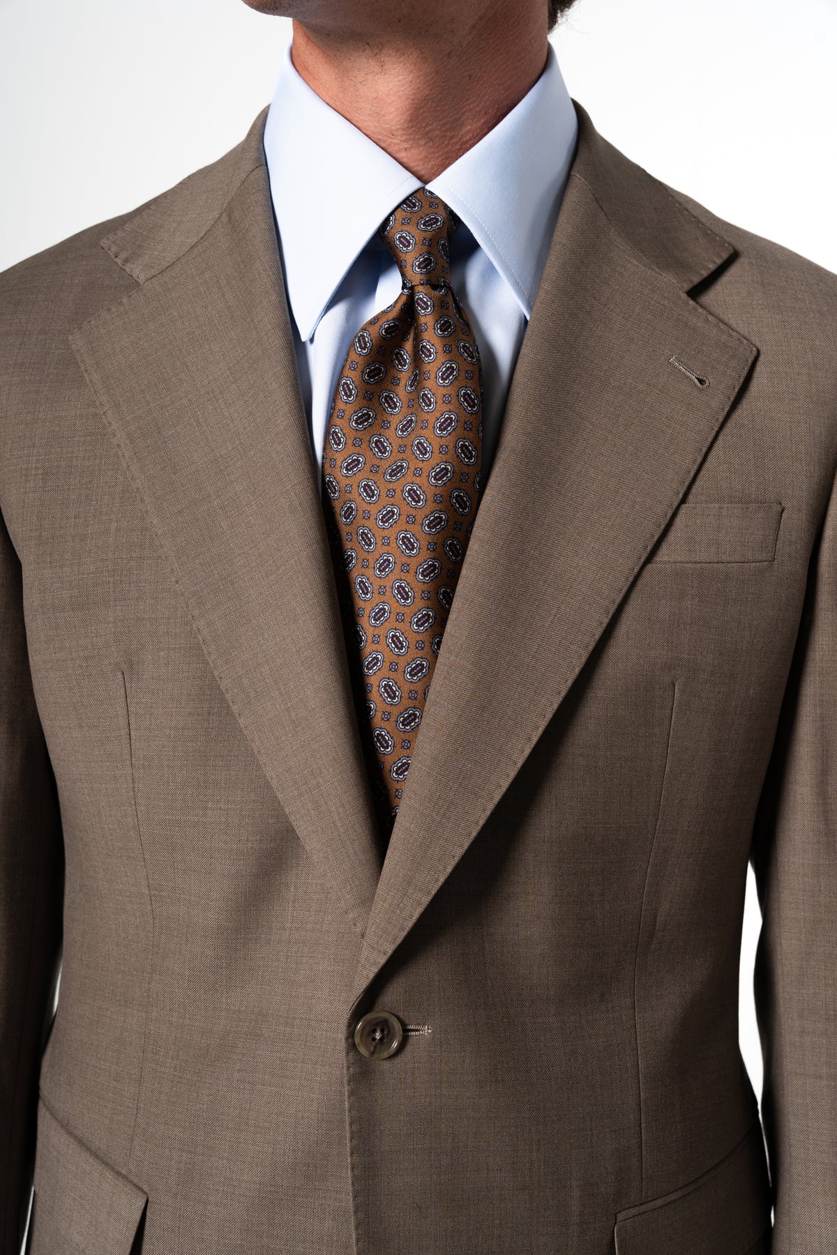 Plain Wool Mink Brown Suit
