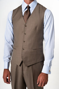 Fil a fil Stone Gray Wool Suit