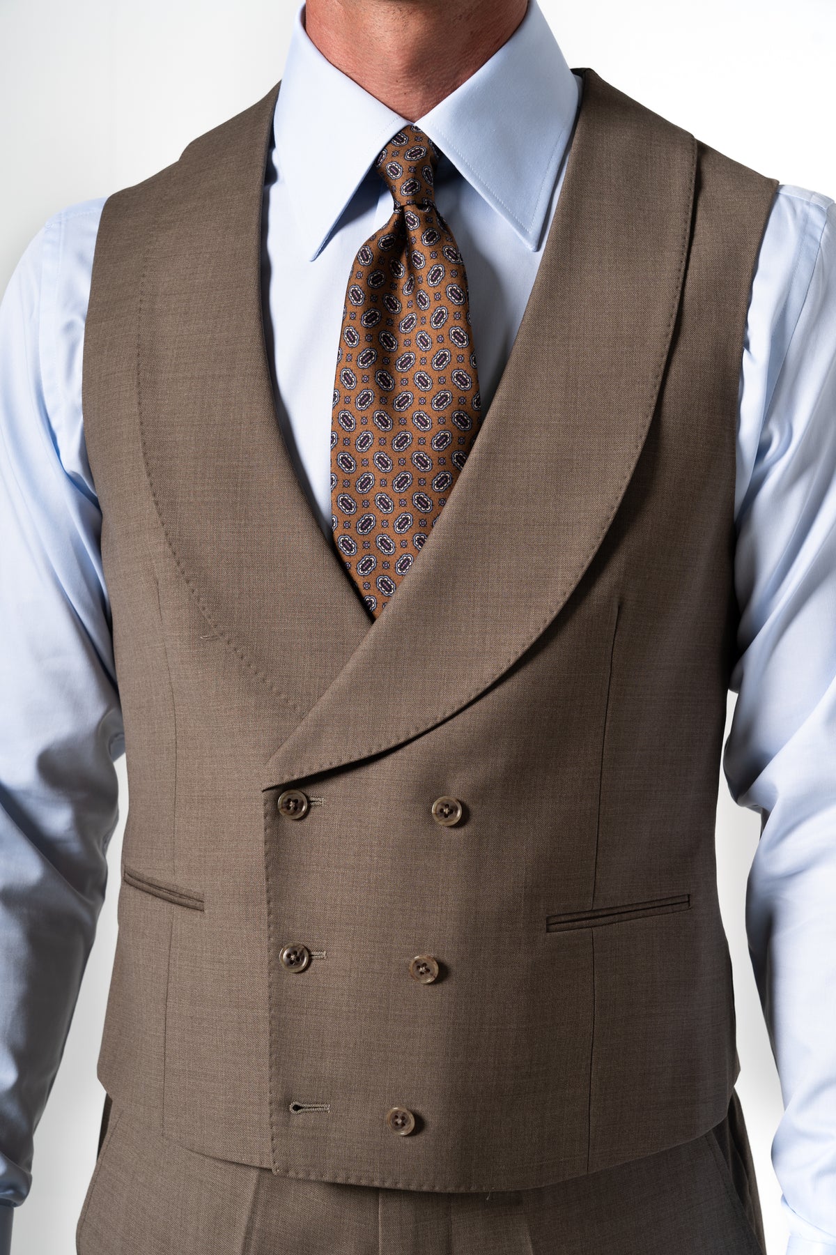 Fil a fil Stone Gray Wool Suit