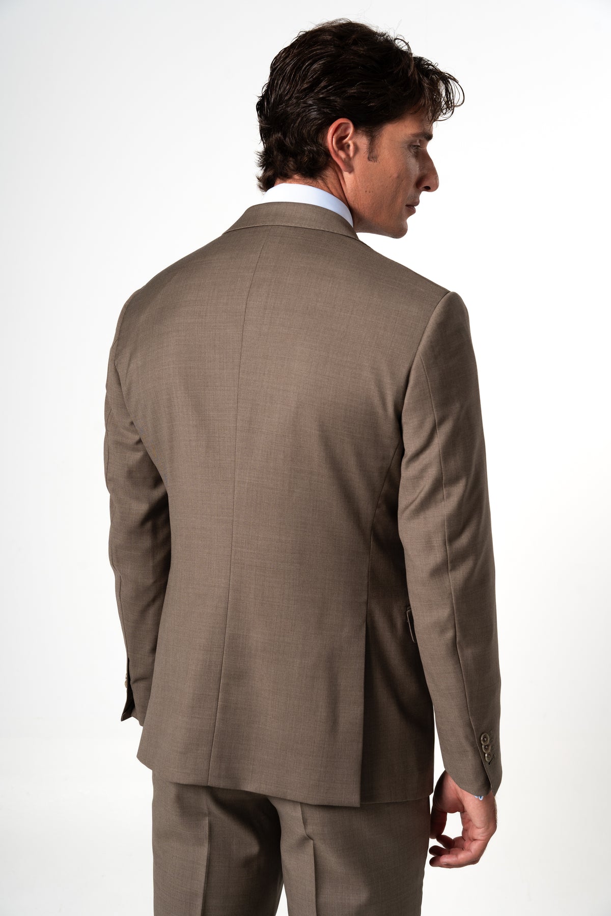 Plain Wool Mink Brown Suit