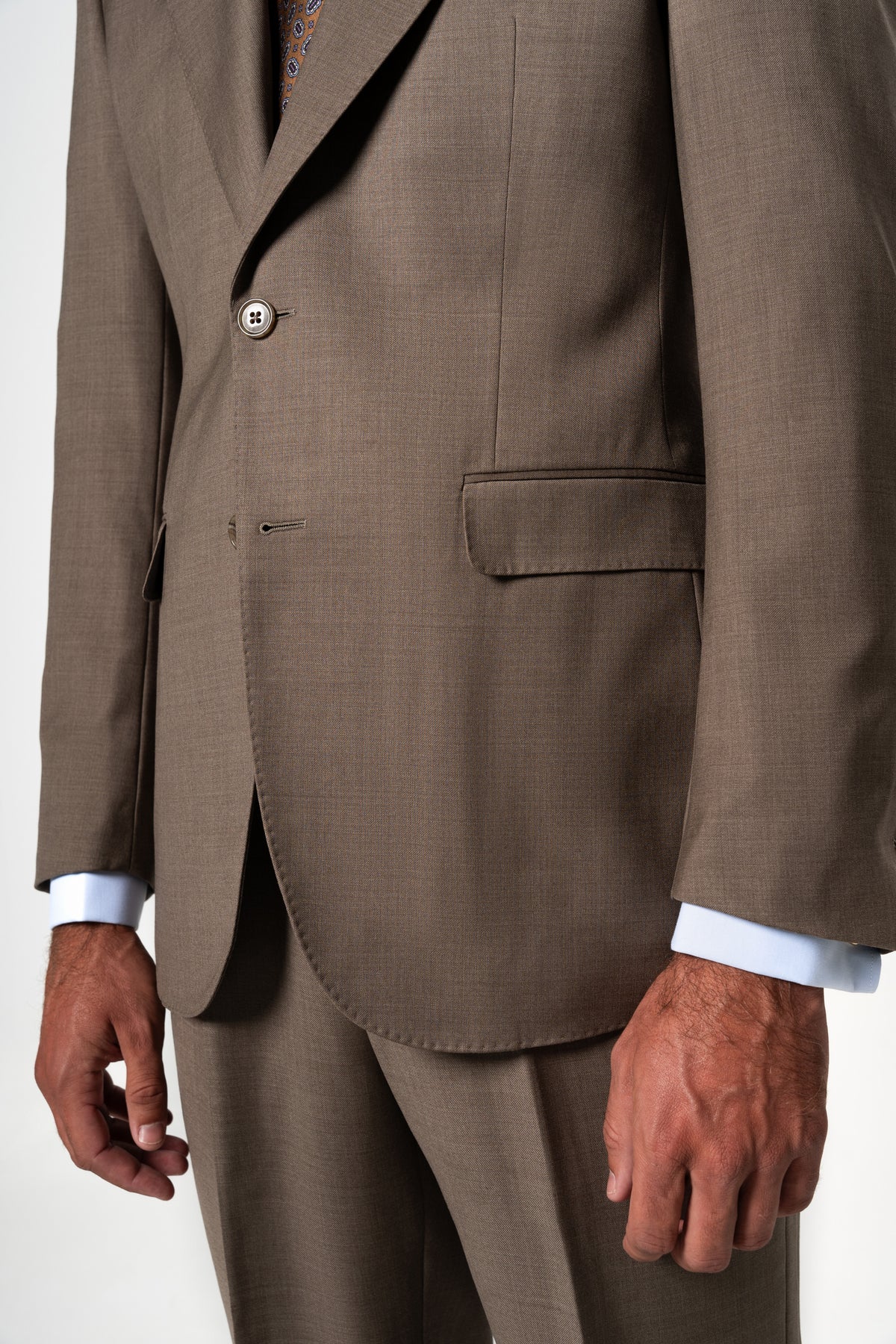 Plain Wool Mink Brown Suit
