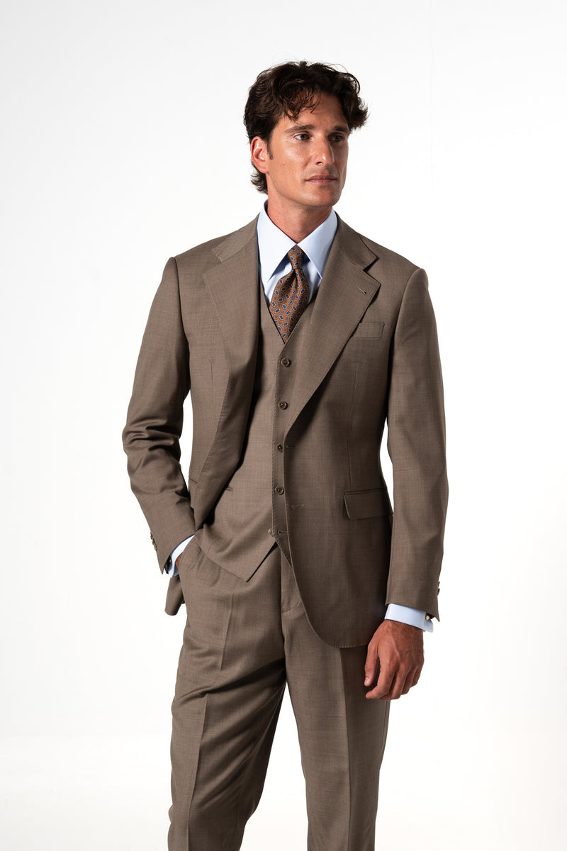 Fil a fil Stone Gray Wool Suit