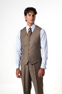 Fil a fil Stone Gray Wool Suit