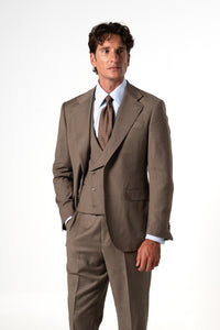 Fil a fil Stone Gray Wool Suit