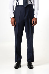 Plain Wool Navy 3-Piece Suit