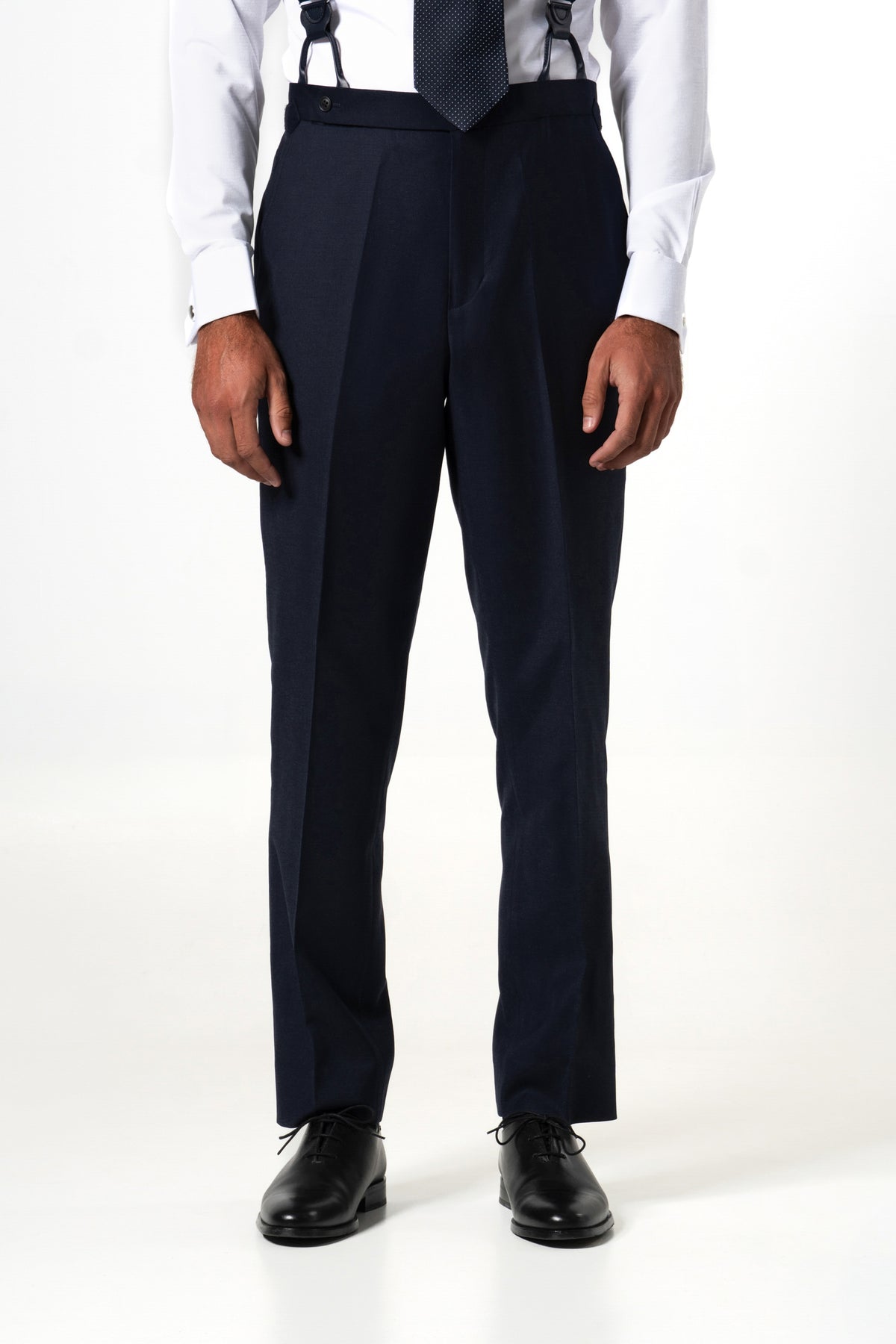 Plain Wool Dark Navy 3-Piece Suit