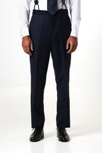 Plain Wool Dark Navy 3-Piece Suit
