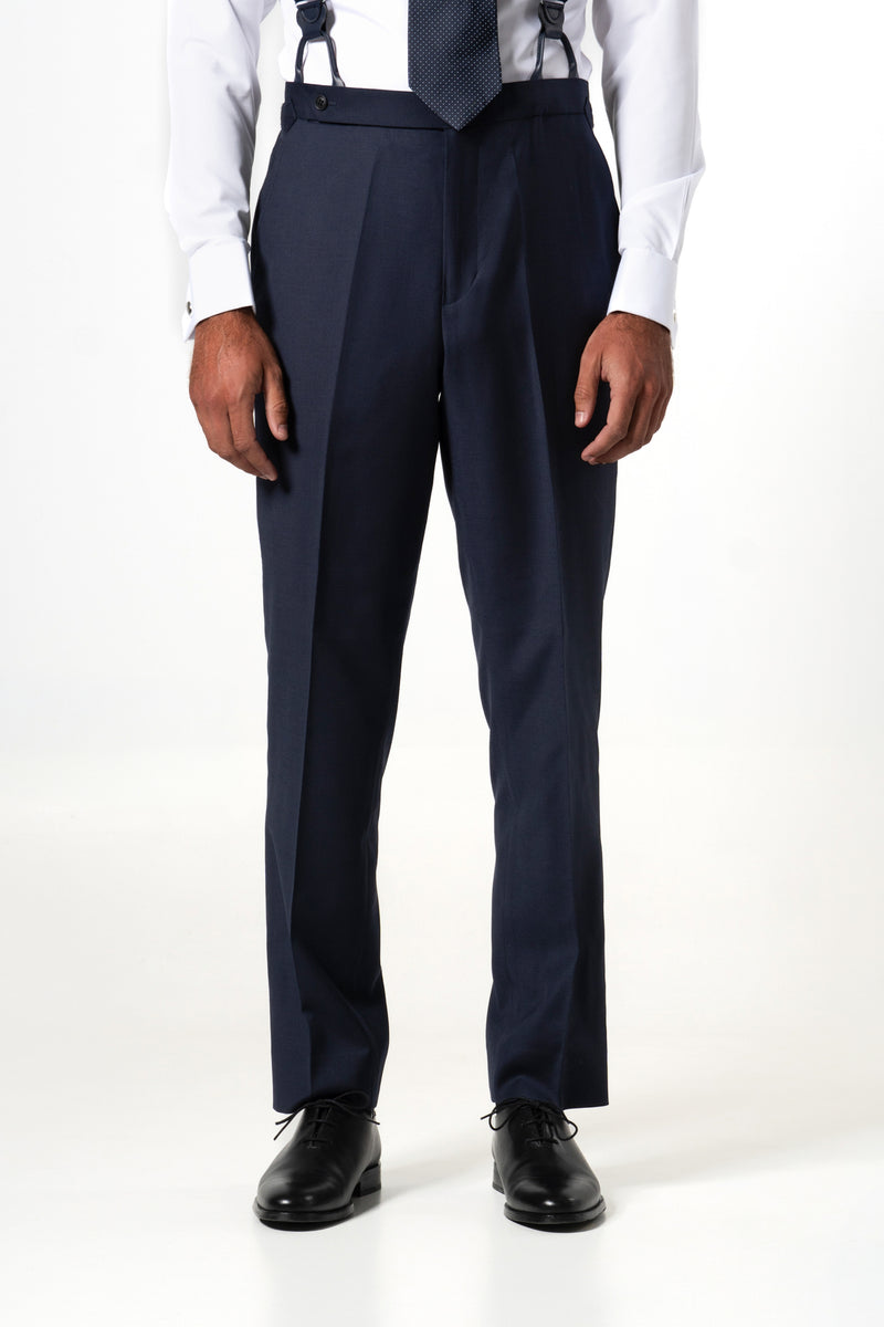 Plain Wool Dark Navy Tailoring Pants